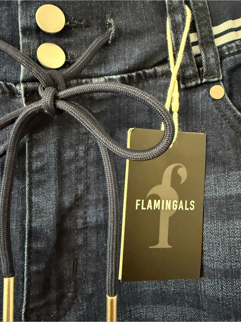 Flamingals Dark Wash Slim Fit Cropped Jeans | XL (12/14) - Picture 6 of 7